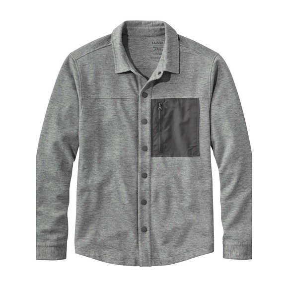 L.L. Bean Other - LL Bean Mens Slightly Fitted Shirt Jacket Gray Snap Front 516015 L REG